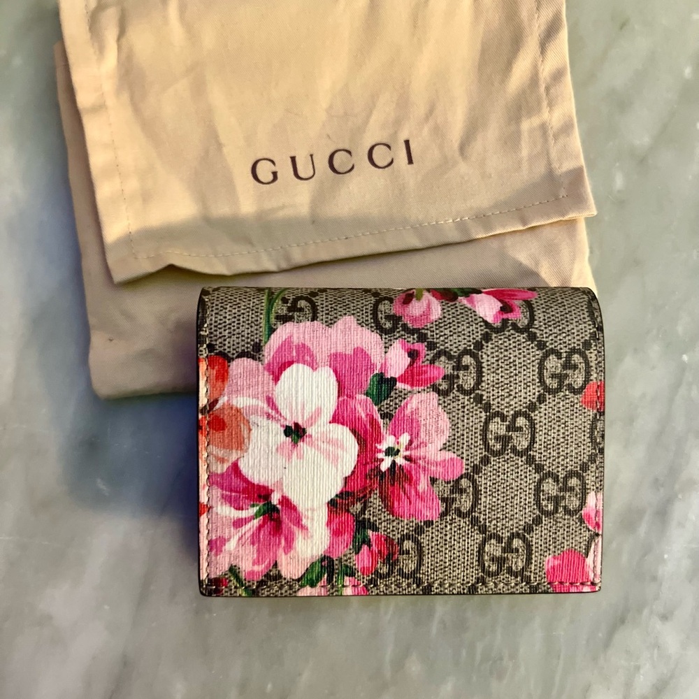 Gucci GG Monogram Blooms Card Case Rose
